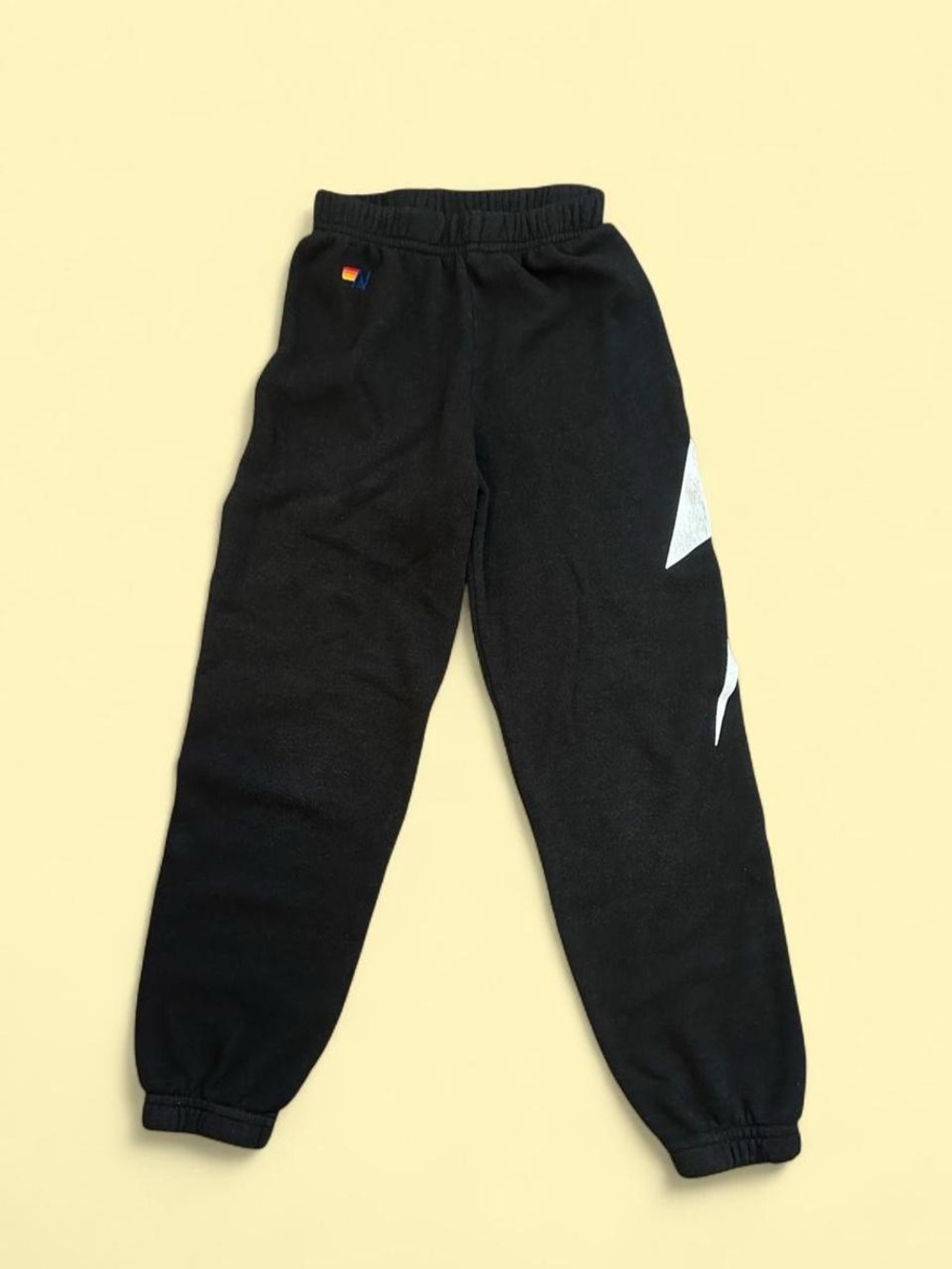 Aviator Nation Kids Black White Bolt Sweatpants Joggers Size 8 Youth